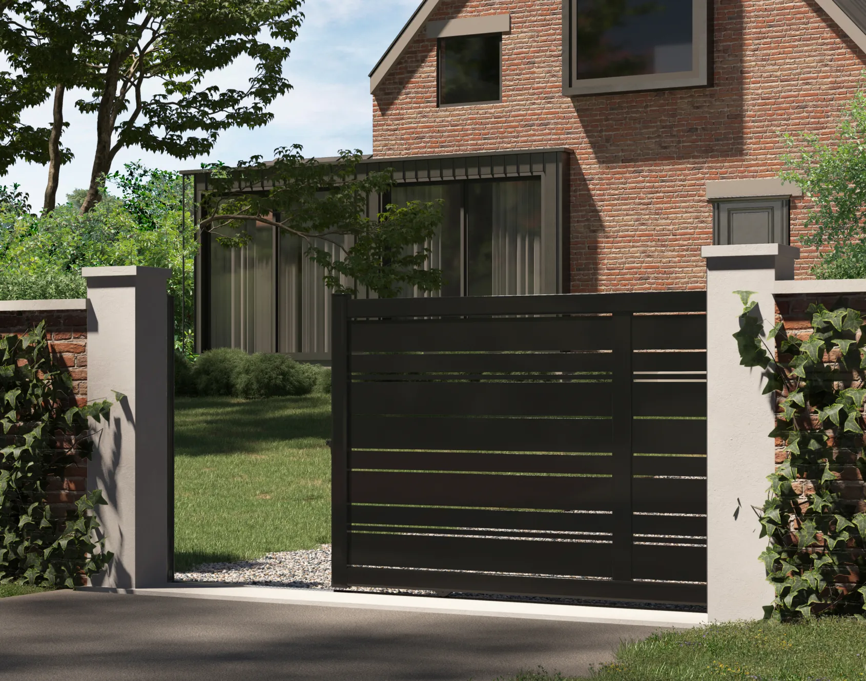 Spas Sliding openwork aluminium gate Kostum